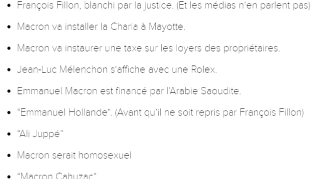 Les sujets liés à de la désinformation. Les sujets liés à de la désinformation.