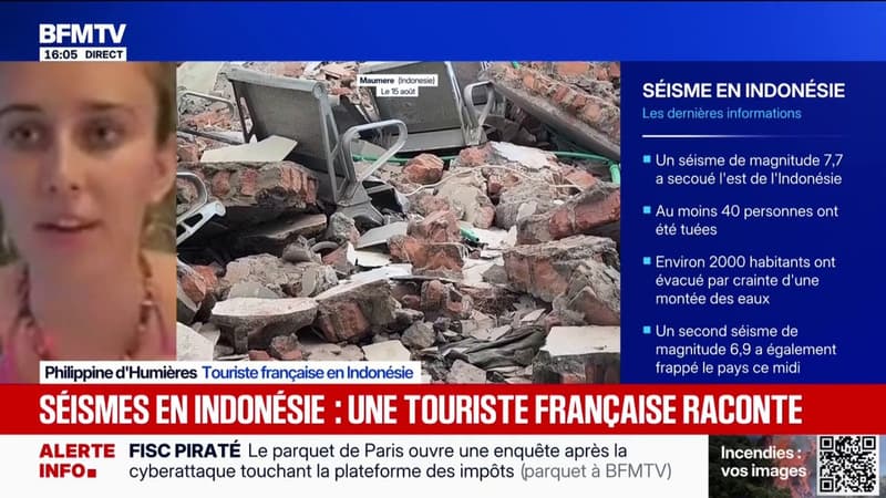 Séismes en Indonésie: "En quelques secondes, les secousses se sont intensifiées", témoigne Philippine, touriste française