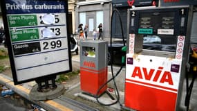 Pénurie d'essence dans une station-service à Paris, le 15 octobre 2022.