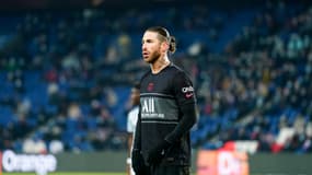 Sergio Ramos avec le PSG contre Reims en L1, le 23 janvier 2022