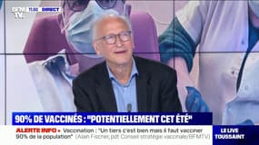 Alain Fischer estime que les 90% de la population vaccinée pourraient être atteints "potentiellement au cours de l'été"