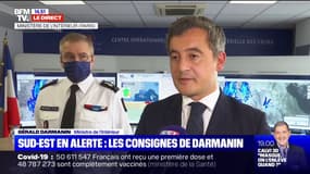 Intempéries: Gérald Darmanin appelle à "ne pas sortir, et à se mettre à l'étage si une inondation arrive"