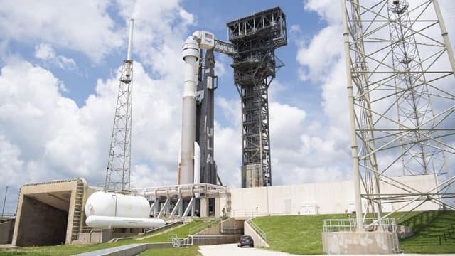 La fusée Atlas V embarquant la capsule Starliner de Boeing le 29 juillet 2021 à Cap Canaveral (Floride).