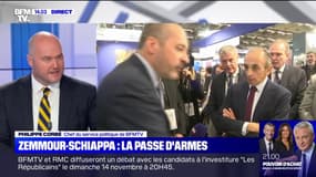 "On ne va pas faire la campagne comme ça, ça ne va pas être possible": la mise au point de Philippe Corbé, chef du service politique de BFMTV après la passe d'armes entre Éric Zemmour et Marlène Schiappa