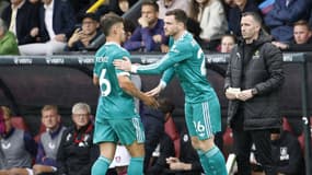 Andrew Robertson remplace Milos Kerkez dès la 38e minute lors de Burnley-Liverpool (0-1, Premier League), le 14 septembre 2025