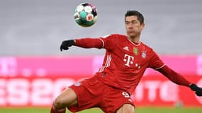 L'attaquant polonais du Bayern Munich, Robert Lewandowski, lors du match de Bundesliga entre le Bayern Munich et l'Armenia Bielefeld, à Munich, le 15 février 2021.