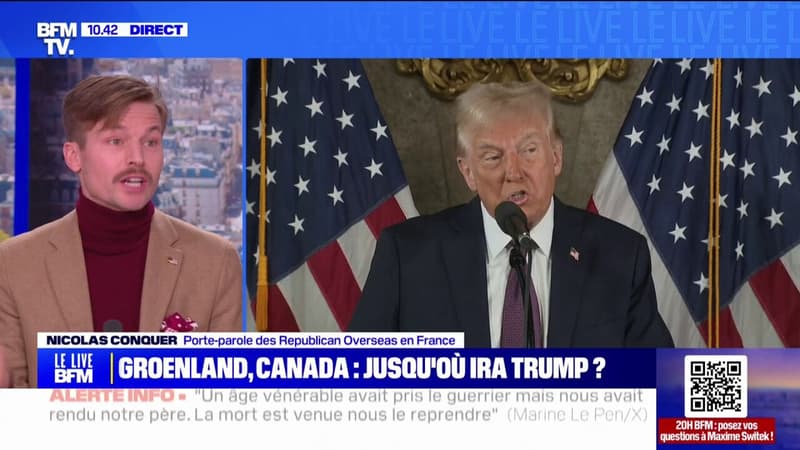 Canada, Groenland, Panama...Pour Nicolas Conquer (Republican Overseas France), Donald Trump 