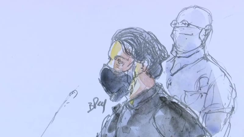 Salah Abdeslam dans le box des accusés ce mercredi au palais de justice de Paris.