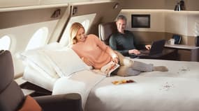 Certaines des suites de l'A380 seront équipées de suites pour deux personnes avec un vrai lit double.