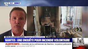 Nantes: Nicolas Dupont-Aignan souhaite que "notre pays réagisse face aux gens qui s'en prennent aux lieux de culte"