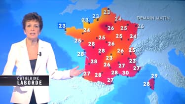 Catherine Laborde dans une météo fictive de C8