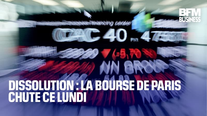 Regarder la vidéo Dissolution de l'Assemblée nationale: la Bourse de Paris chute 