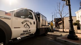 Une voiture de pompiers privés à Los Angeles, le 15 janvier 2025