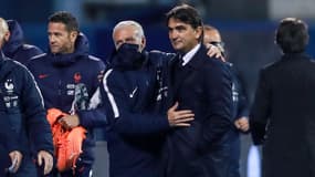 Didier Deschamps et Zlatko Dalic, à Zagreb le 14 octobre 2020