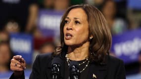 Kamala Harris, vice-présidente des États-Unis et candidate à la prochaine présidentielle, lors d'un meeting en Pennsylvanie 