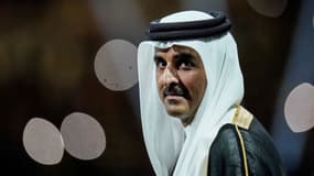 Le cheikh Tamim bin Hamad al-Thani lors de la finale de la Coupe du monde Argentine-France, le 18 décembre 2022.