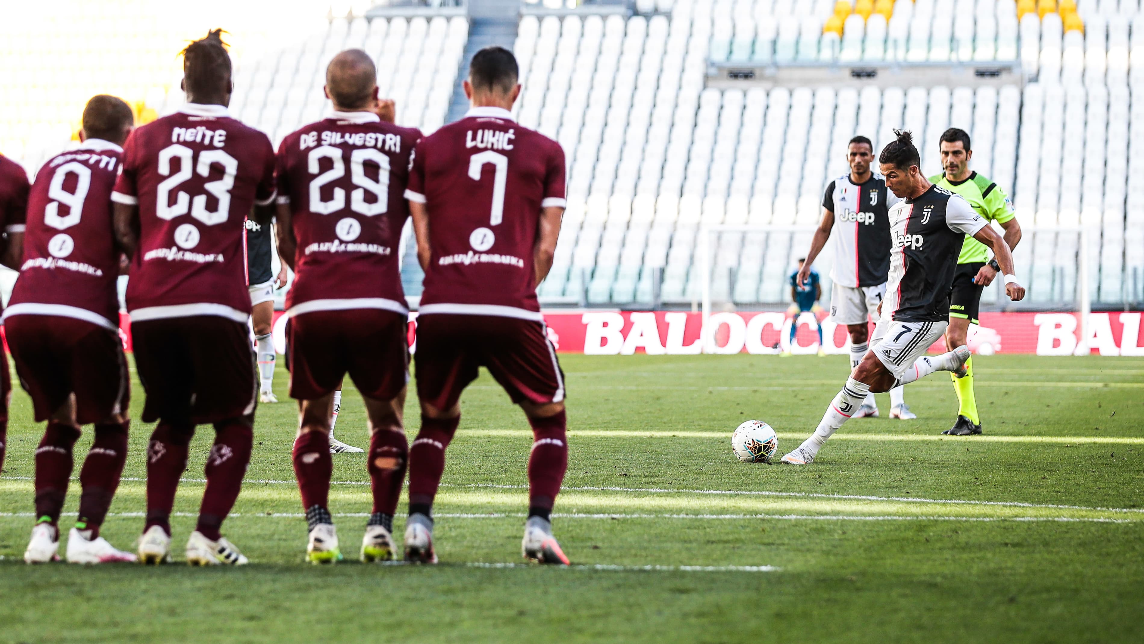 Cristiano Ronaldo lors du match Juventus-Torino, le 4 juillet 2020 Cristiano Ronaldo lors du match Juventus-Torino, le 4 juillet 2020