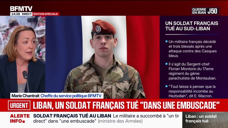 Le visage du sergent-chef Florian Montorio tué dans "une embuscade" dans le sud du Liban