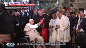 Le pape François est arrivé à la basilique Notre-Dame de la Garde à Marseille pour une prière