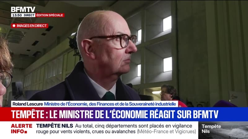 Tempête Nils: Roland Lescure, ministre de l'Économie, assure qu'il y a "des leçons à prendre" de cet évènement climatique