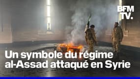Syrie: les images de la tombe de l'ancien président Hafez al-Assad incendiée par les rebelles