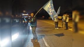 Un barrage filtrant à Sant-Etienne-du-Rouvray le 6 mars 2023