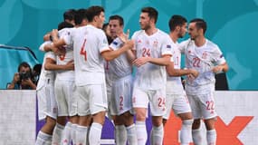 L'Espagne célèbre son but en quart de l'Euro 2021