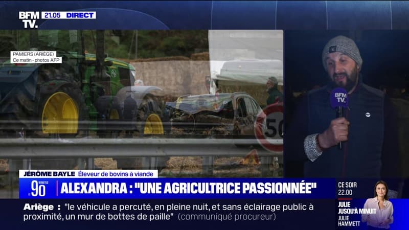 Agricultrice tuée en Ariège: l'éleveur de bovin Jérôme Bayle, identifié comme une des figures de la mobilisation des agriculteurs, annonce la création d'une cagnotte pour la famille d'Alexandra