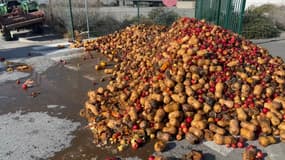 Une action coup de poing a été menée ce samedi 27 janvier par les agriculteurs à Salon-de-Provence (Bouches-du-Rhône)