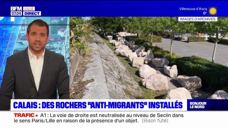 Calais: des rochers "anti-migrants" installés