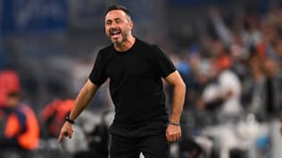 Le Marseillais Roberto De Zerbi bouillant lors du match OM-PSG en Ligue 1, le 22 septembre 2025