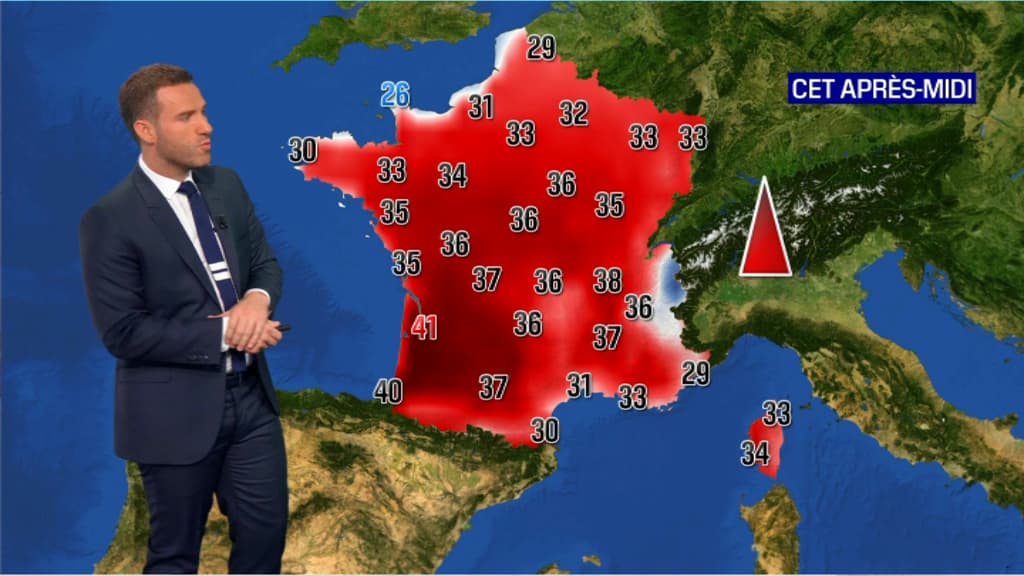 Les températures prévues ce 30 juillet dans l'après-midi. Les températures prévues ce 30 juillet dans l'après-midi.