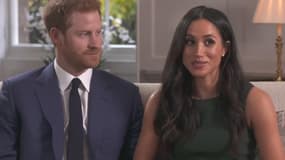 Le prince Harry et Meghan Markle, lors de leur première interview télévisée, lundi 27 novembre 2017.