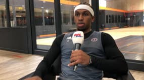 T.J Shorts, meneur du Paris Basket, au micro de RMC Sport - le 06/11/2024