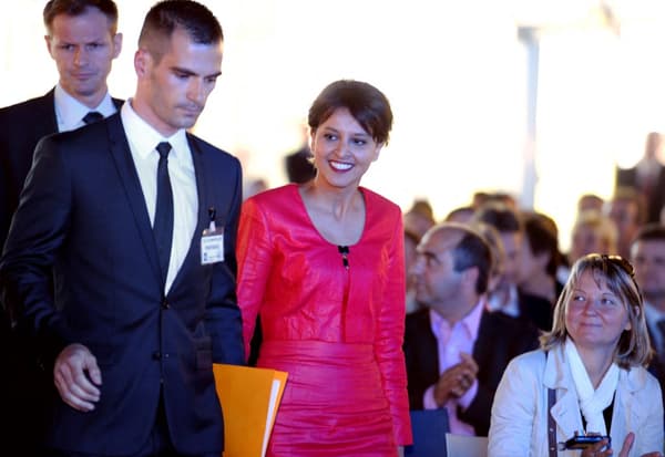 Najat Vallaud-Belkacem à son arrivée à la mairie de Montpellier le 29 mai 2013