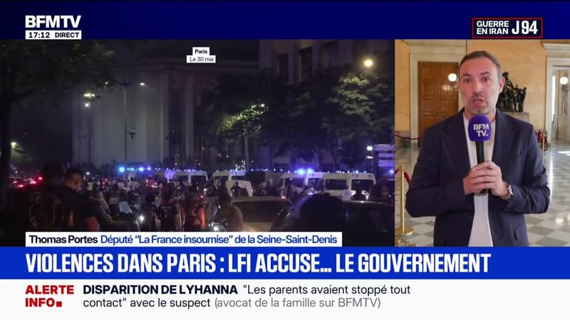 Violences après la victoire du PSG: "On assume de dire que sur la question du maintien de l'ordre pendant les événements festifs en France, il y a un problème", explique Thomas Portes, député (LFI)