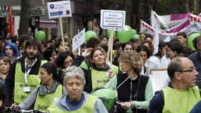 Manifestation des membres du collectif Sciences en marche, le 17 octobre 2014.