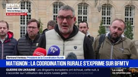 "On a une pointe d'espoir de trouver une solution" affirme Bertrand Venteau de la Coordination rurale à la sortie de leur rencontre avec le Premier ministre