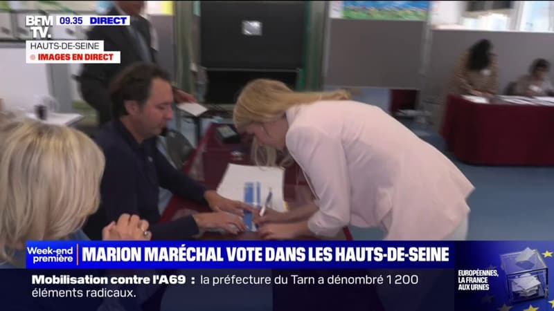 Élections européennes: Marion Maréchal a voté dans les Hauts-de-Seine