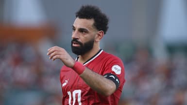 L'attaquant de l'Egypte Mohamed Salah face au Mozambique le 14 janvier 2024