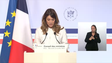 Maud Bregeon, porte-parole du gouvernement, lors du compte-rendu du Conseil des ministres le 22 octobre 2025