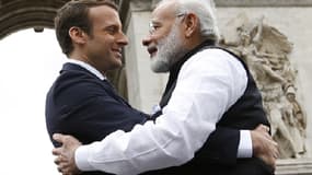 Emmanuel Macron et Narendra Modi, samedi à Paris.