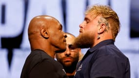 Le duel entre Mike Tyson et Jake Paul après la conférence de présentation de leur combat, le 13 mai 2024 