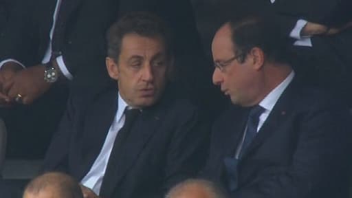 François Hollande et Nicolas Sarkozy ensemble aux obsèques de Nelson Mandela fin 2013