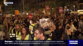 Inondations: 130.000 personnes manifestent à Valence hier pour dénoncer l'inaction des autorités