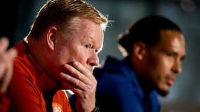 Ronald Koeman en conférence de presse à la veille de Pays-Bas-France, le 12 octobre 2023.