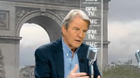 Bernard Kouchner sur le plateau de Bourdin Direct, sur BFMTV et RMC le 25 avril 2018. 