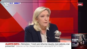 Pension reform: "If ever, unfortunately, this text is voted, and if we win the future presidential election, we will delete this text", assures Marine Le Pen