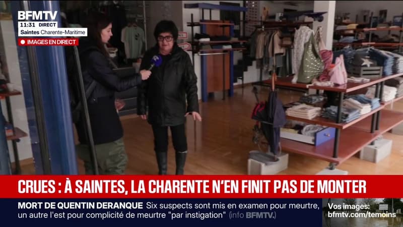 Crues: "L'eau est en train d'envahir un peu tout le magasin", raconte une commerçante en Charente-Maritime
