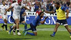 Yoann Huget après son essai contre l'Angleterre